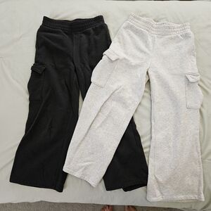 Black and Gray Cargo Sweatpants